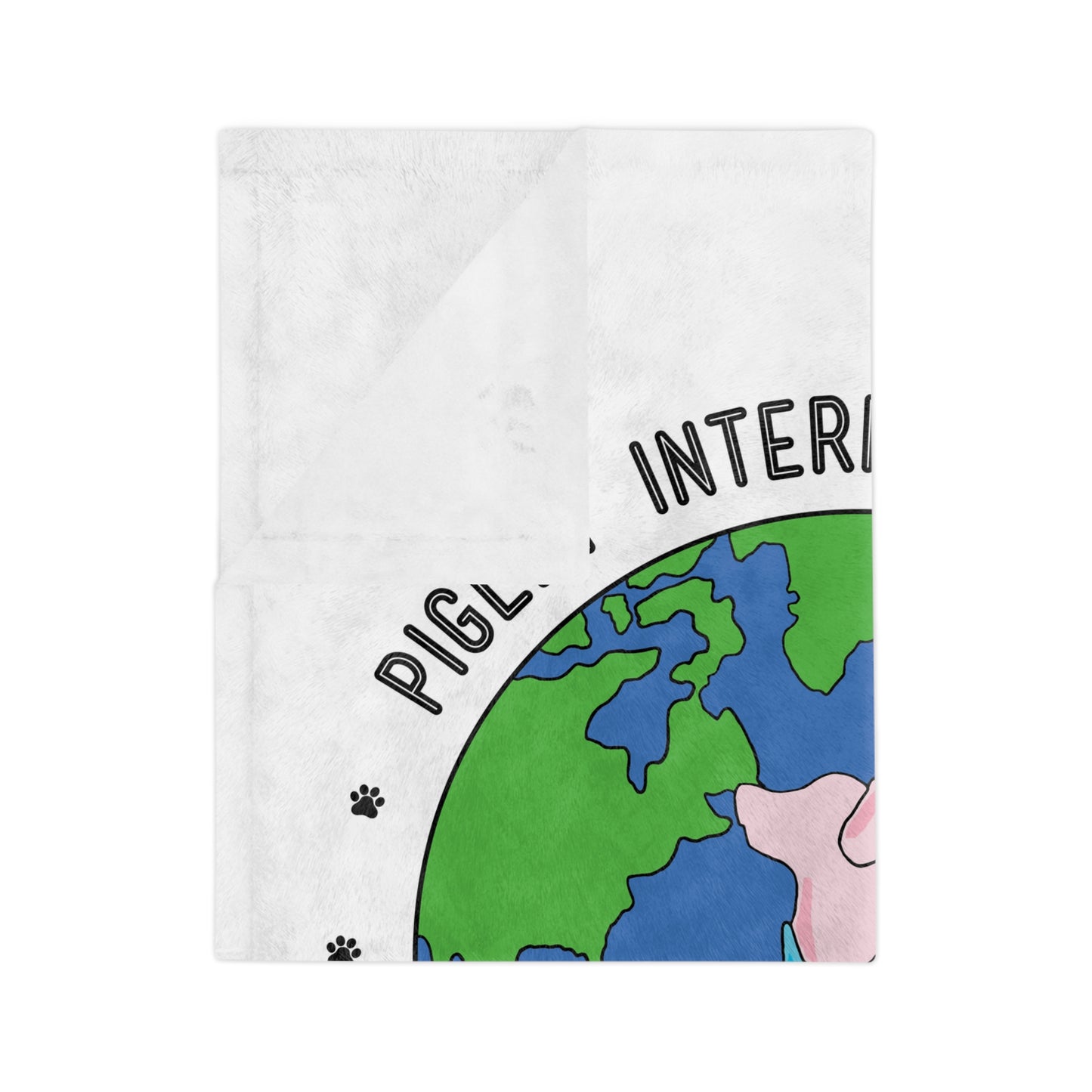 Around the World with Piglet, Velveteen Microfiber Blanket