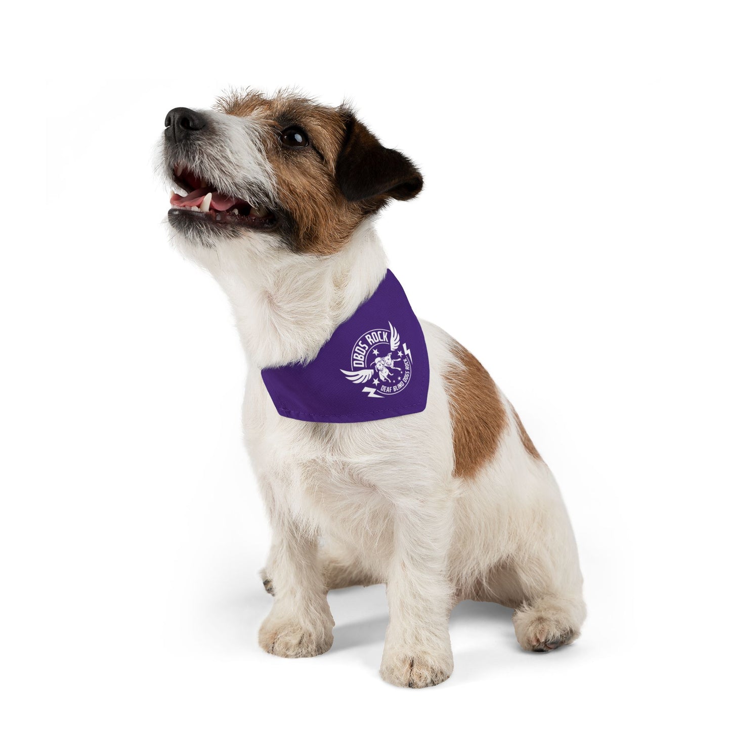 Purple DBDR (Deaf Blind Dogs Rock) Bandana Collar - Stylish Dog Accessory for Celebrations, Holidays & Everyday Wear