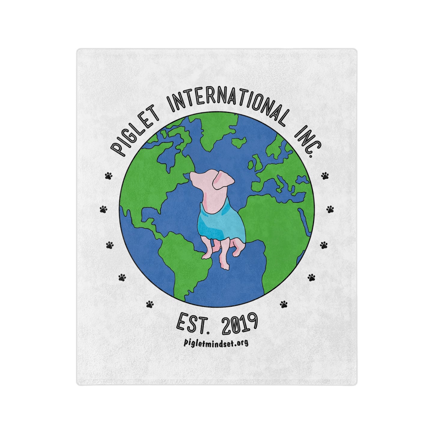 Around the World with Piglet, Velveteen Microfiber Blanket