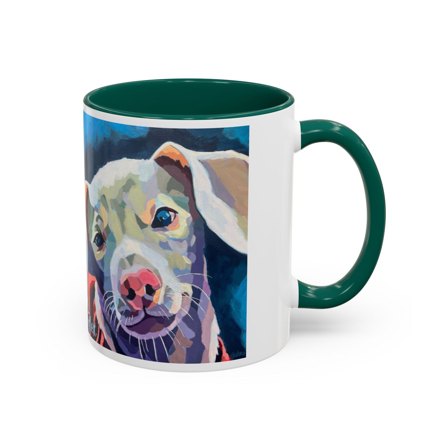 Colorful Piglet the Dog Portrait Mug (11oz & 15oz) — Vibrant Canine Art Coffee Cup
