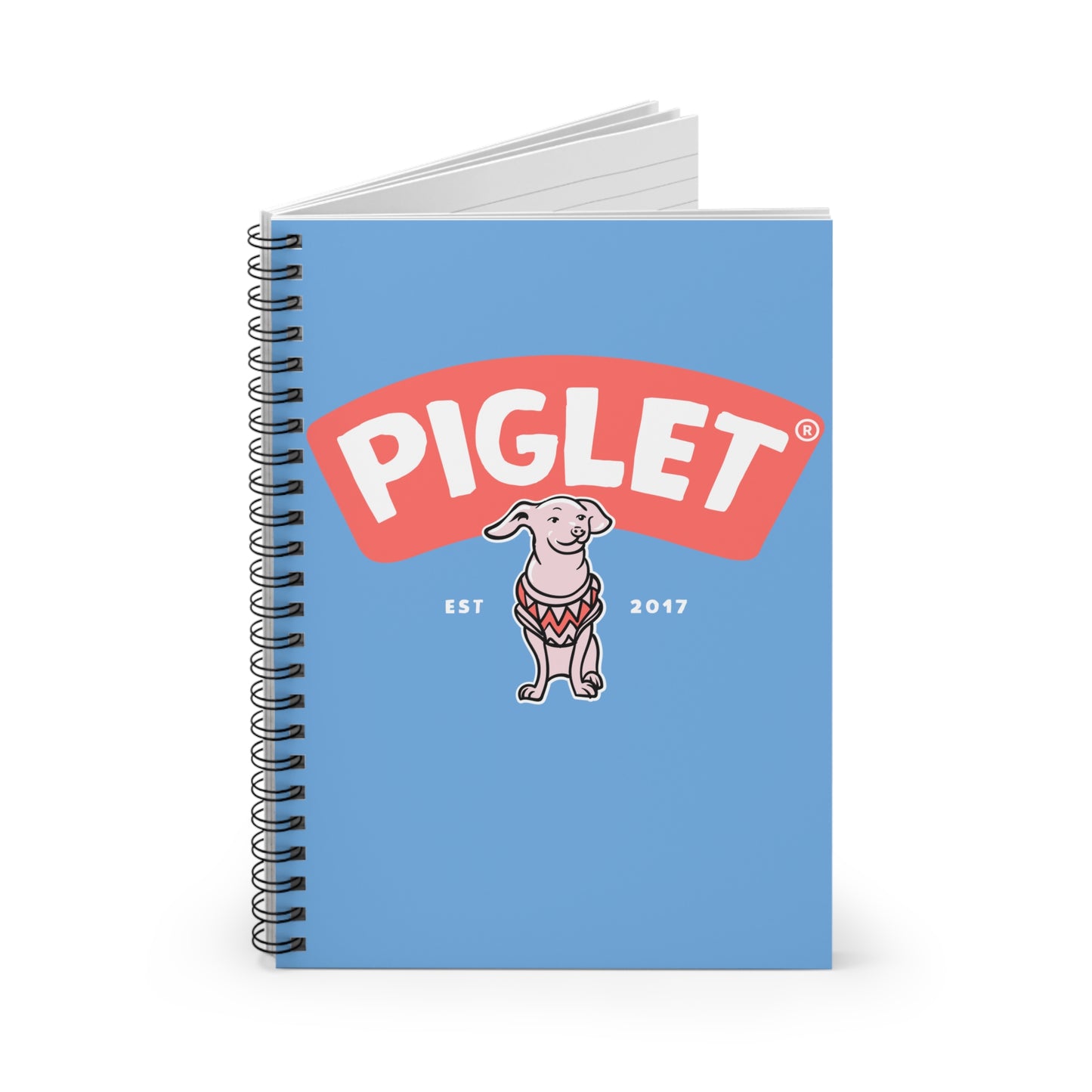 Blue Piglet Spiral Notebook - Ruled Line