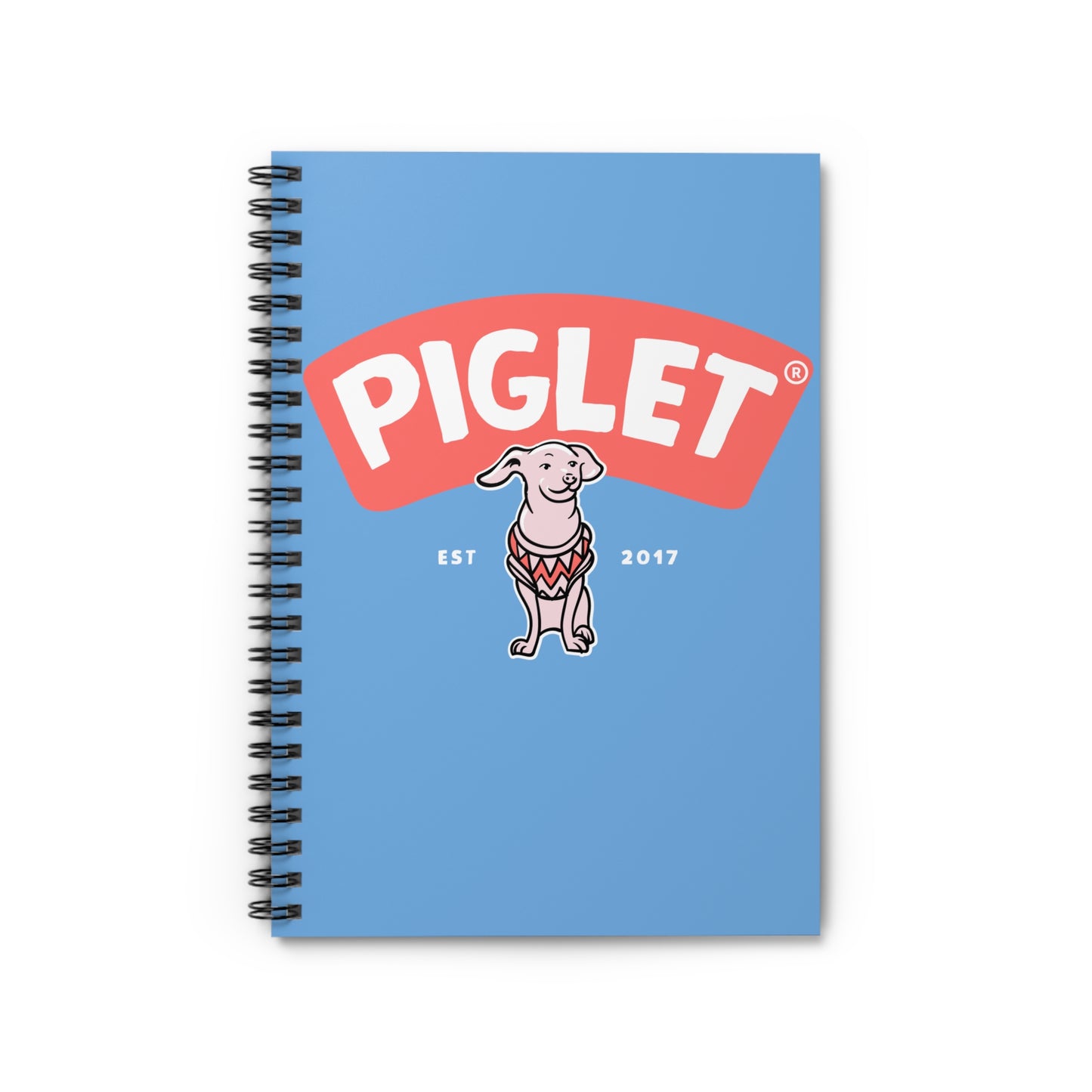 Blue Piglet Spiral Notebook - Ruled Line