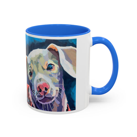 Colorful Piglet the Dog Portrait Mug (11oz & 15oz) — Vibrant Canine Art Coffee Cup