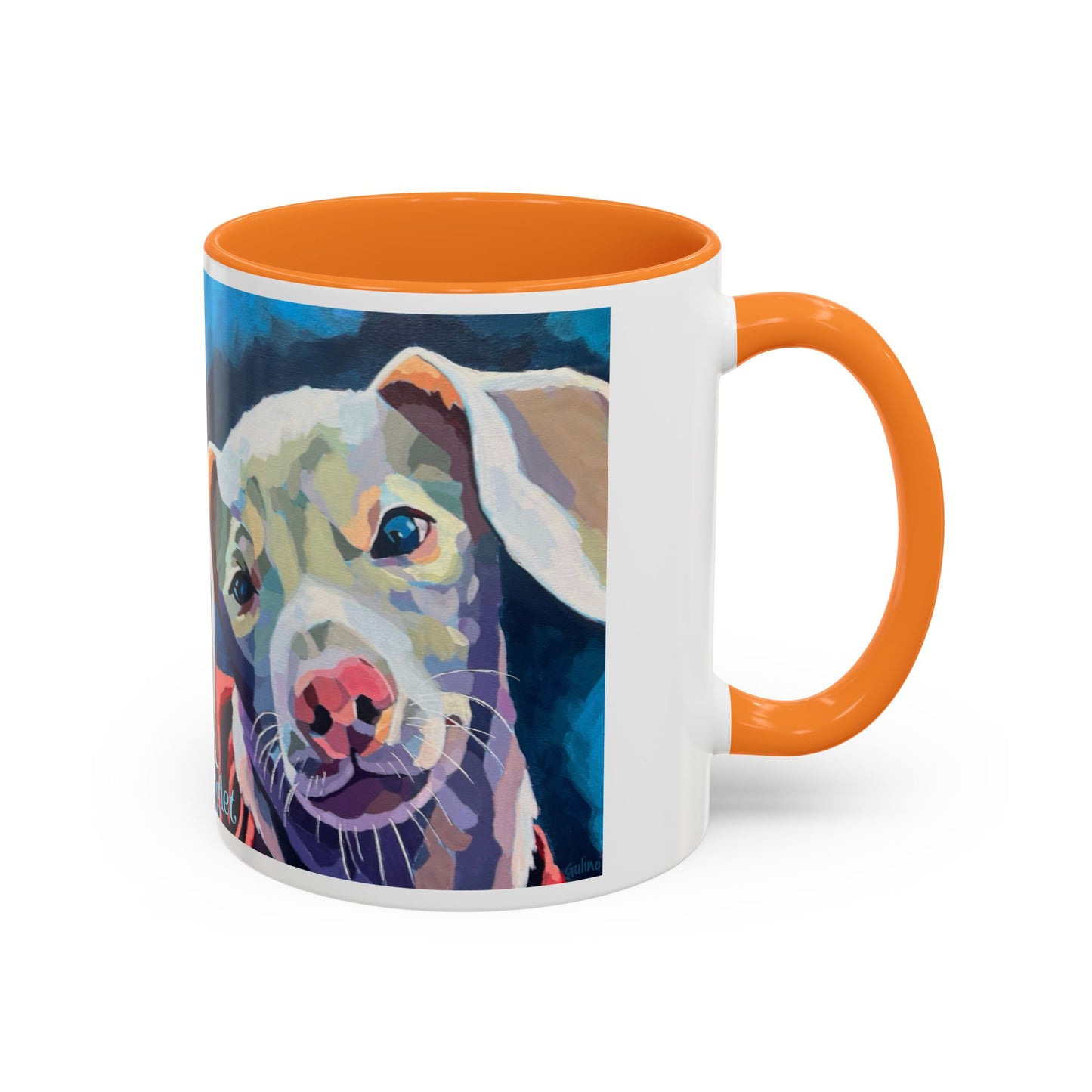 Colorful Piglet the Dog Portrait Mug (11oz & 15oz) — Vibrant Canine Art Coffee Cup
