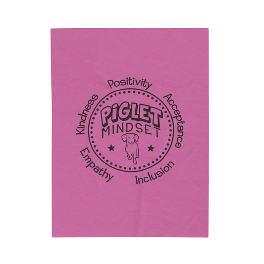 Piglet Mindset Retro Pink Velveteen Plush Blanket