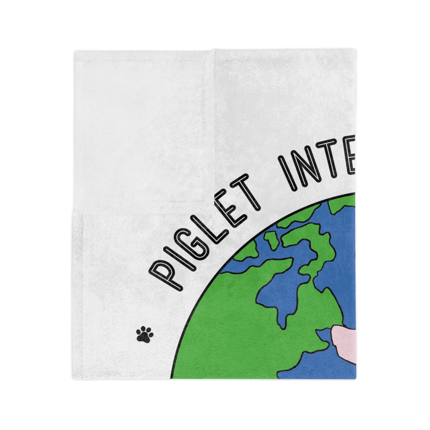 Around the World with Piglet, Velveteen Microfiber Blanket