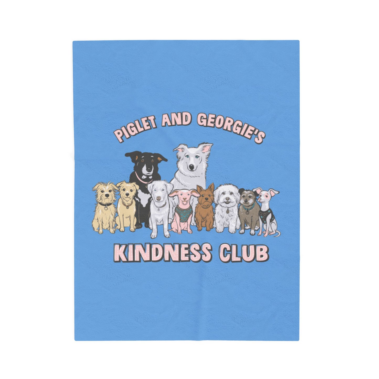 Piglet and Georgie's Kindness Club Plush Blanket | Perfect Gift for Dog Lovers | Cozy Home Decor | Animal Rescue Fundraiser