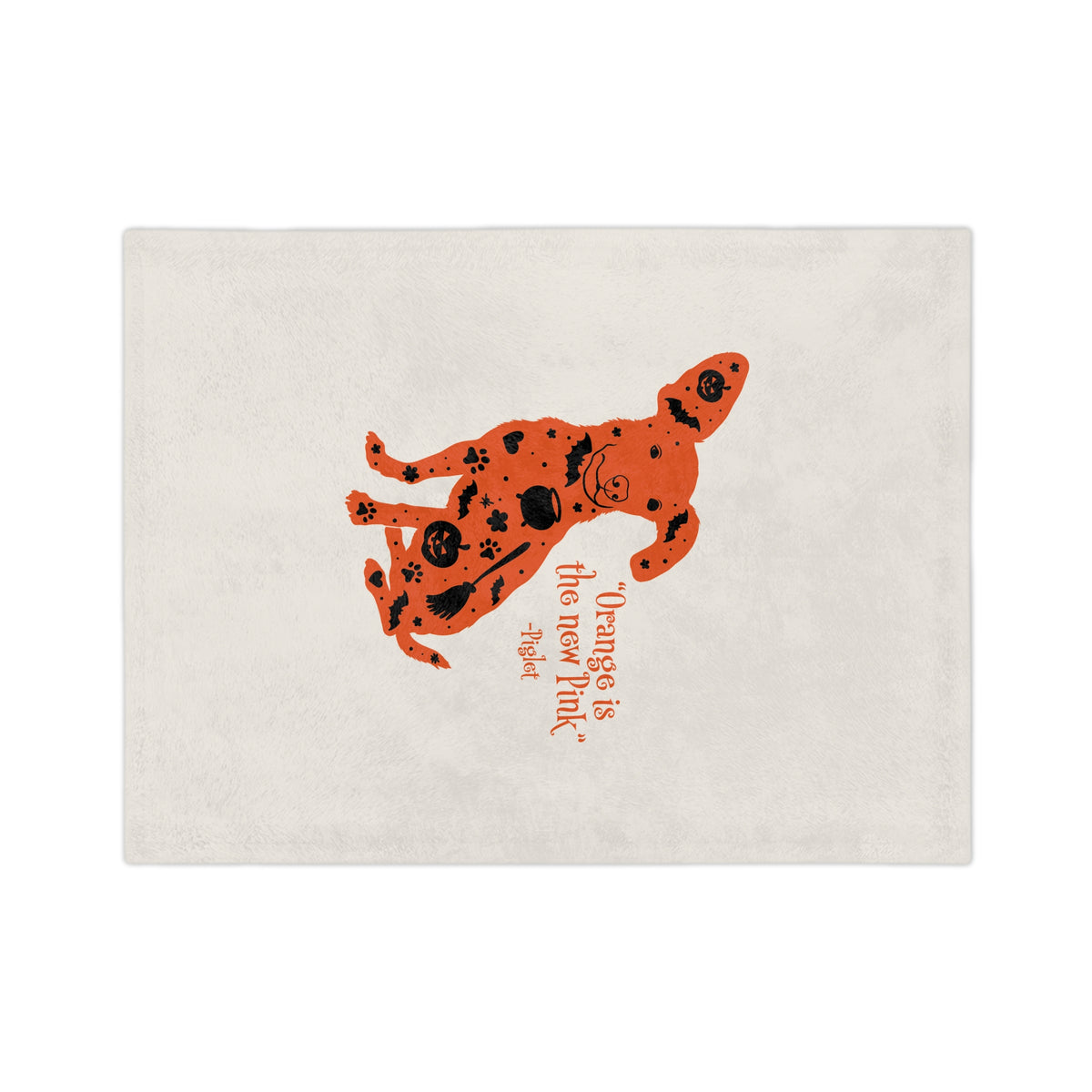 Piglet Halloween Blanket — “Orange is the new Pink” Velveteen Throw