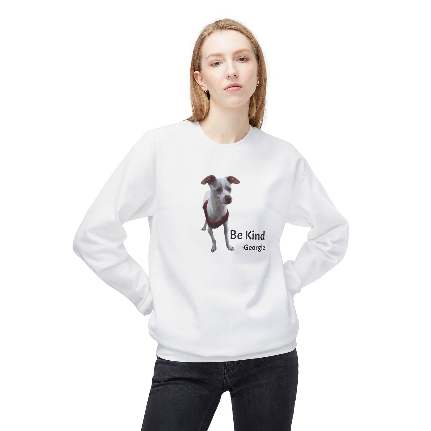 Georgie Be Kind Unisex Midweight Softstyle Fleece Crewneck Sweatshirt