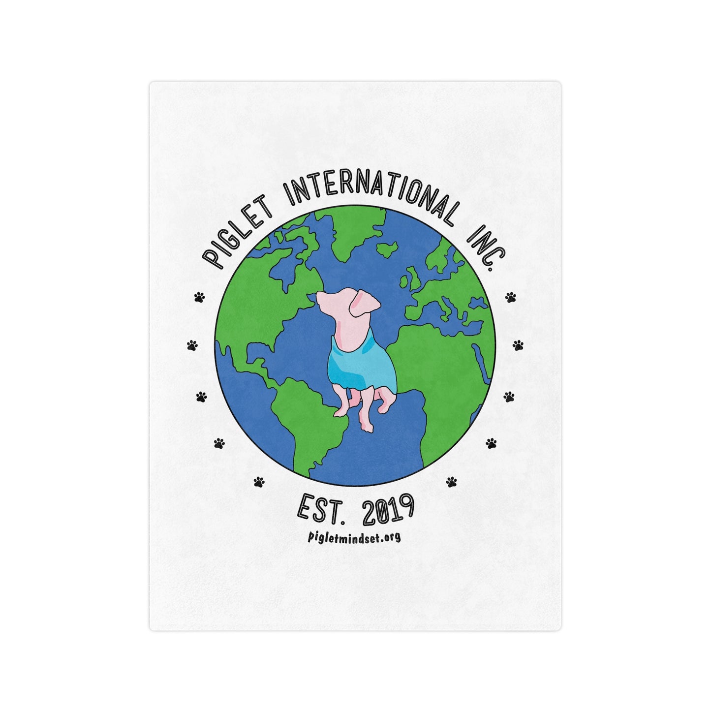 Around the World with Piglet, Velveteen Microfiber Blanket