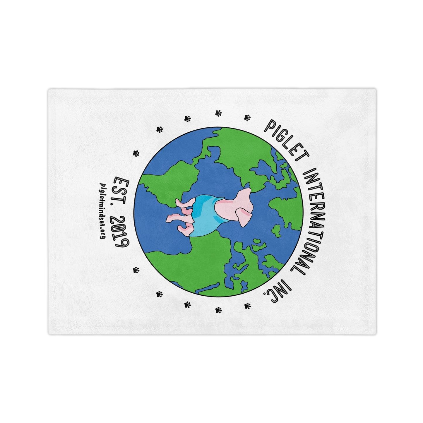 Around the World with Piglet, Velveteen Microfiber Blanket