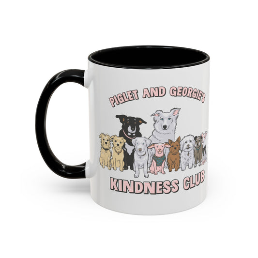 Piglet and Georgie's Kindness Club Accent Coffee Mug (11, 15oz)