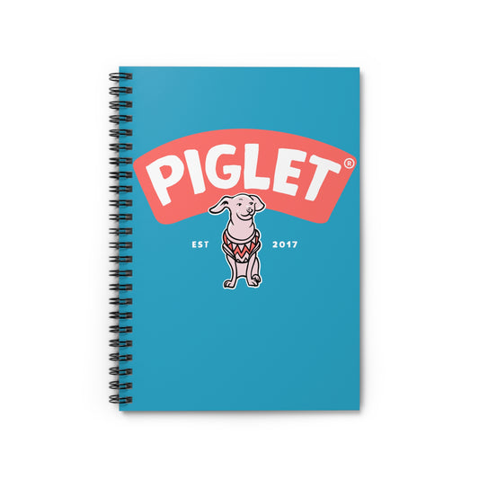 Turquoise Piglet Spiral Notebook - Ruled Line