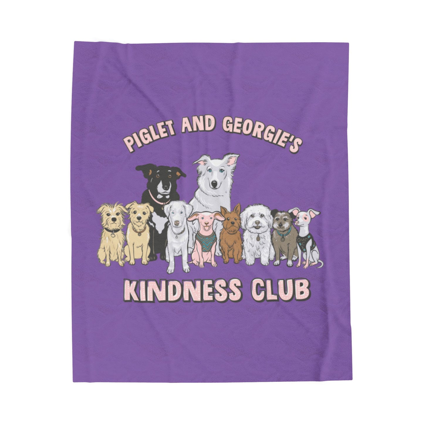 Piglet and Georgie's Kindness Club Plush Blanket | Perfect Gift for Dog Lovers | Cozy Home Decor | Animal Rescue Fundraiser