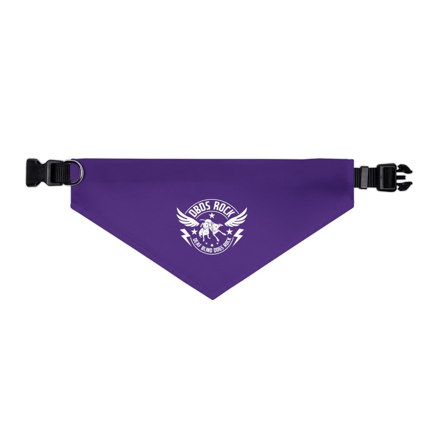 Purple DBDR (Deaf Blind Dogs Rock) Bandana Collar - Stylish Dog Accessory for Celebrations, Holidays & Everyday Wear