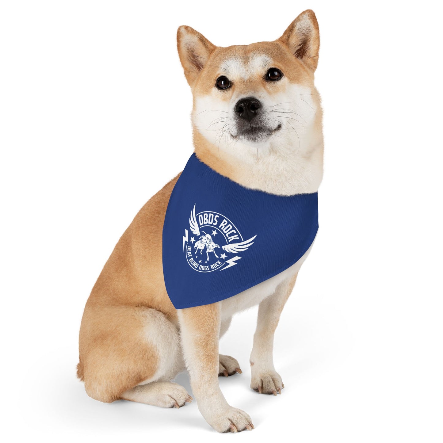DBDR Blue Pet Bandana Collar - for the DeafBlind dog in your life!