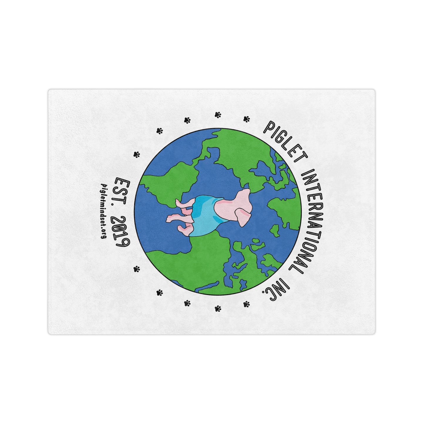 Around the World with Piglet, Velveteen Microfiber Blanket