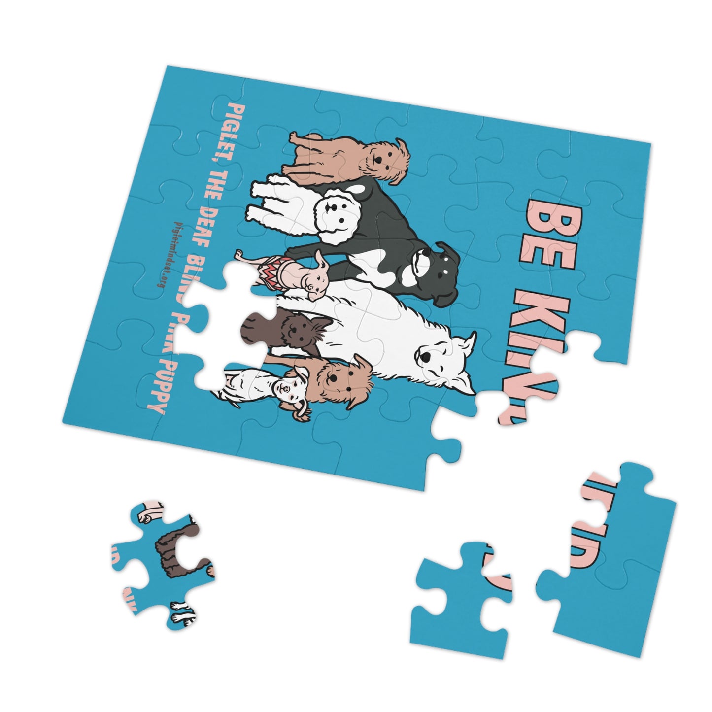 Piglet and his Pack Be Kind Jigsaw Puzzle with Tin