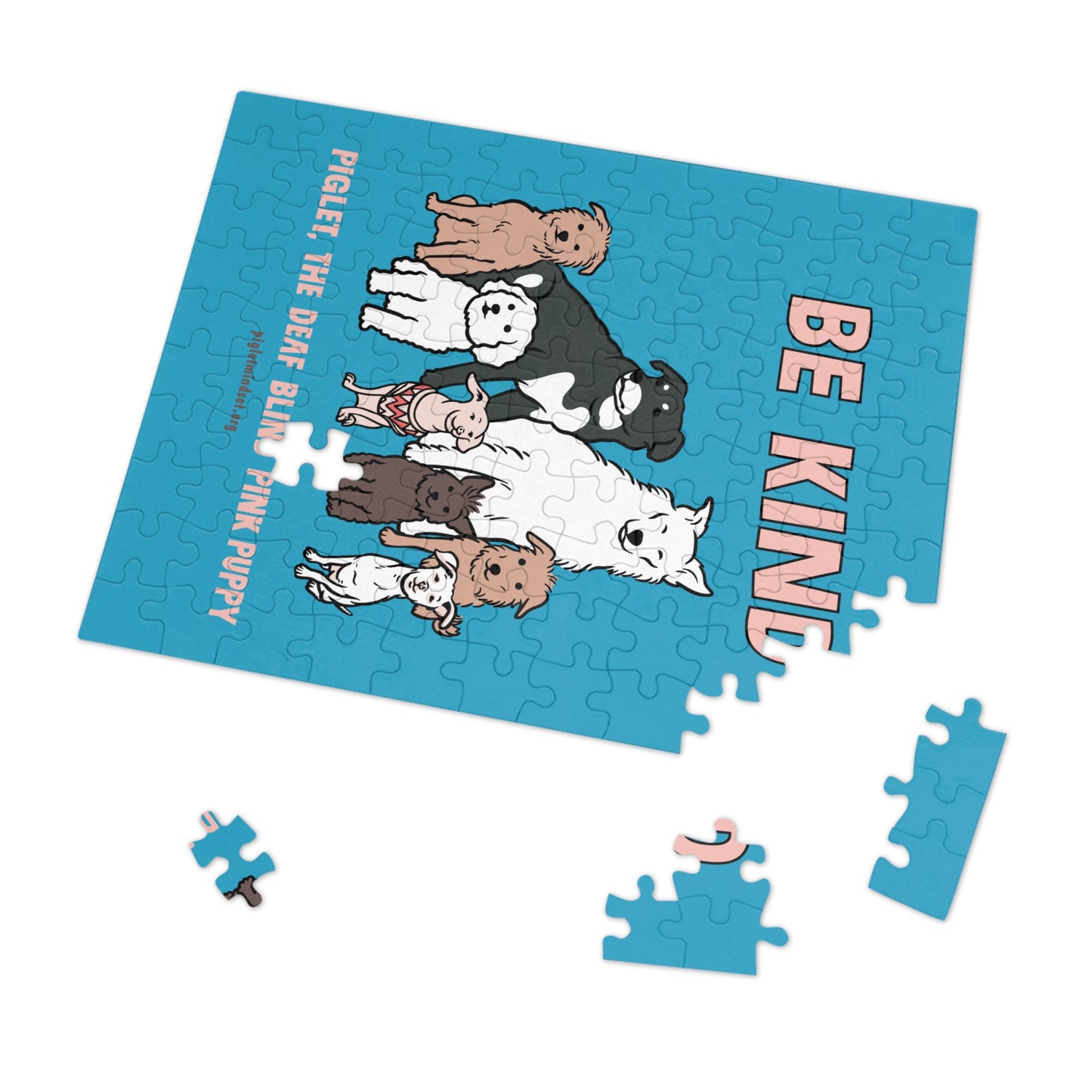 Piglet and his Pack Be Kind Jigsaw Puzzle with Tin