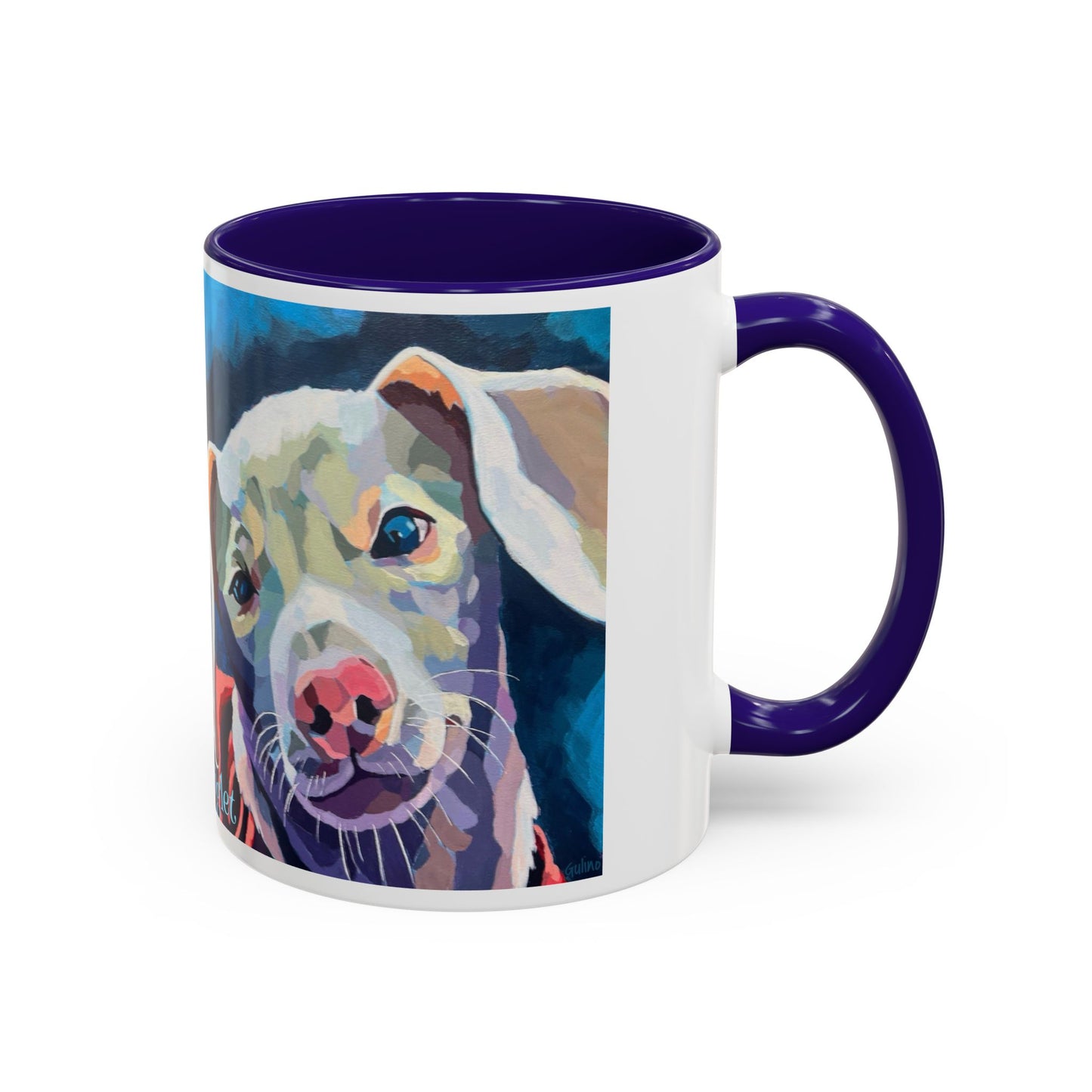 Colorful Piglet the Dog Portrait Mug (11oz & 15oz) — Vibrant Canine Art Coffee Cup