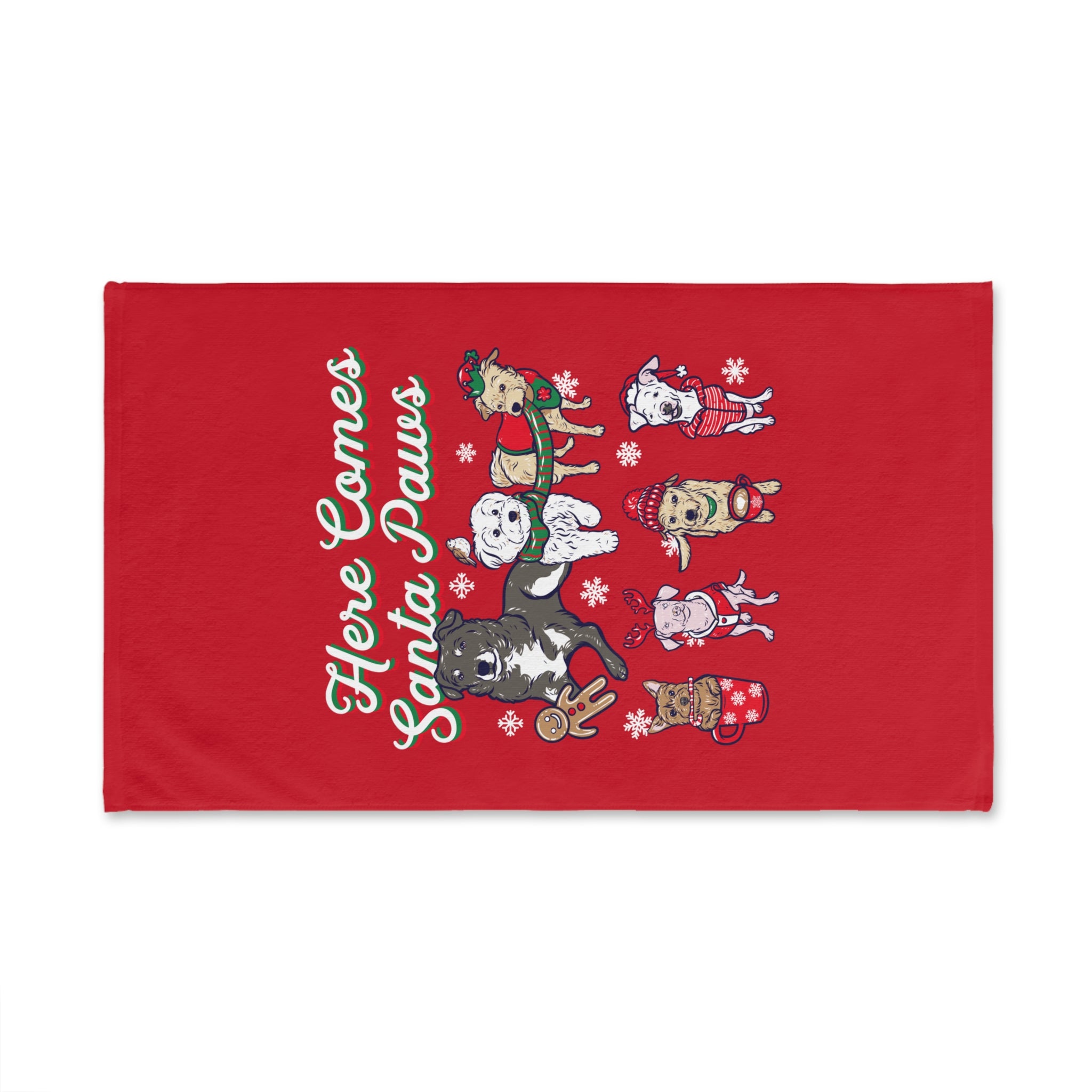 Christmas 'Here Comes Santa Paws' Hand Towel - Thumbnail 4