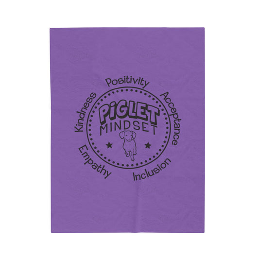 Piglet Mindset Retro Purple Velveteen Plush Blanket