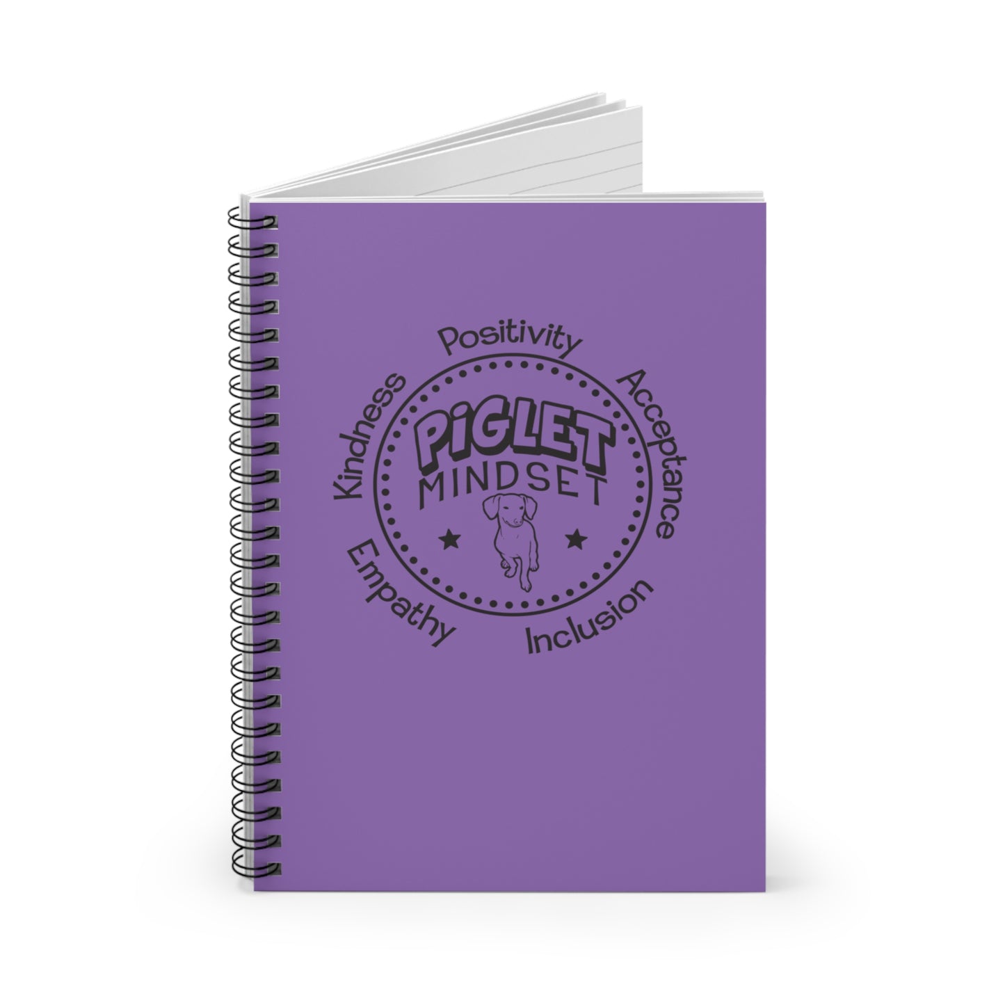 Purple Piglet Mindset Retro Spiral Notebook - Ruled Line