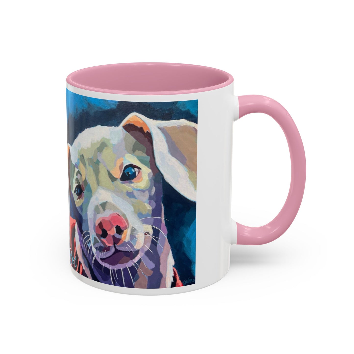 Colorful Piglet the Dog Portrait Mug (11oz & 15oz) — Vibrant Canine Art Coffee Cup
