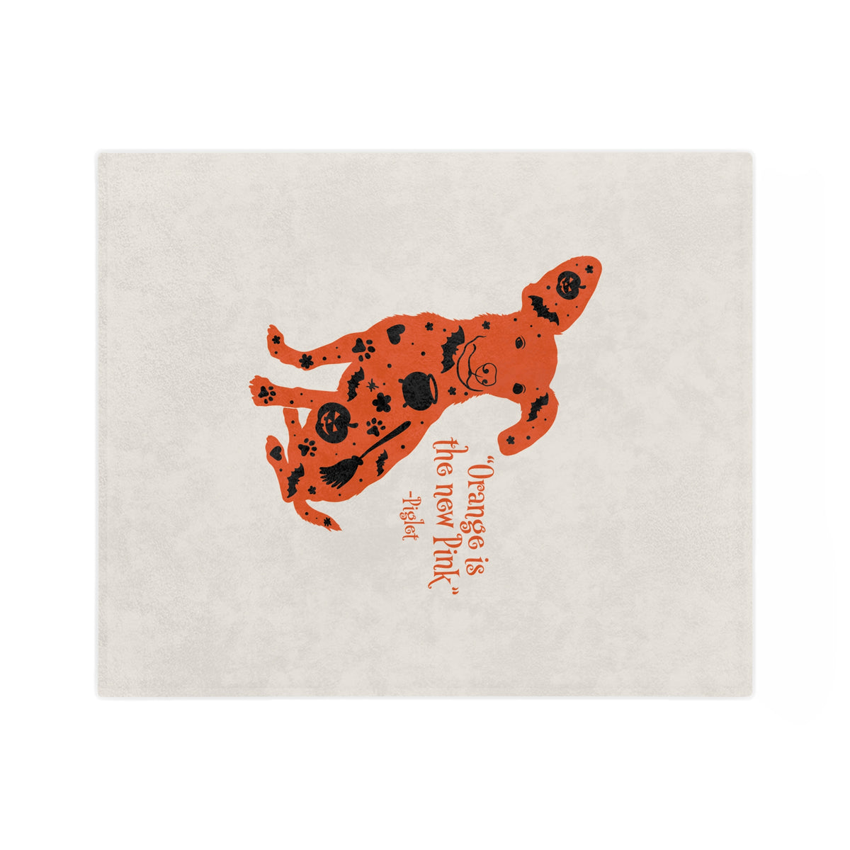 Piglet Halloween Blanket — “Orange is the new Pink” Velveteen Throw
