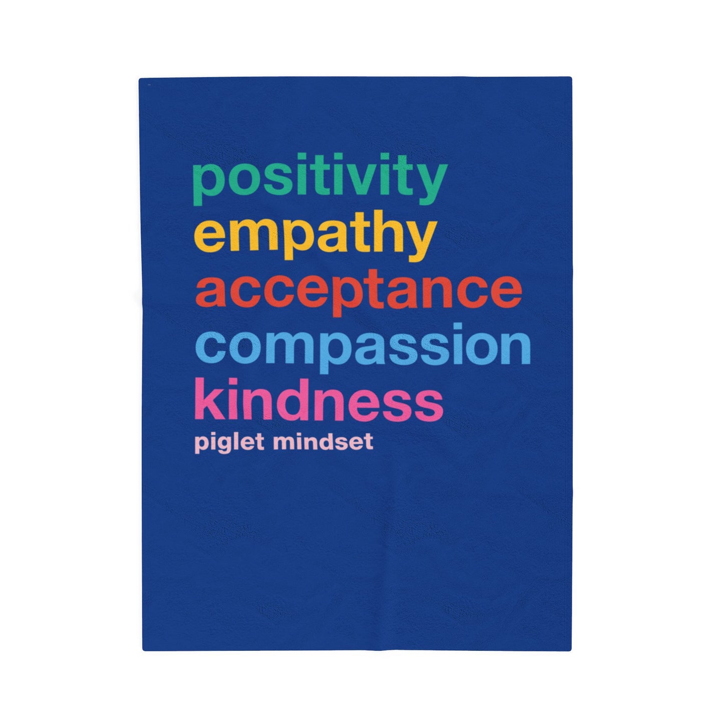 Piglet Mindset Colorful Words Plush Blanket | Perfect Gift for Dog Lovers | Cozy Home Decor | Animal Rescue Fundraiser