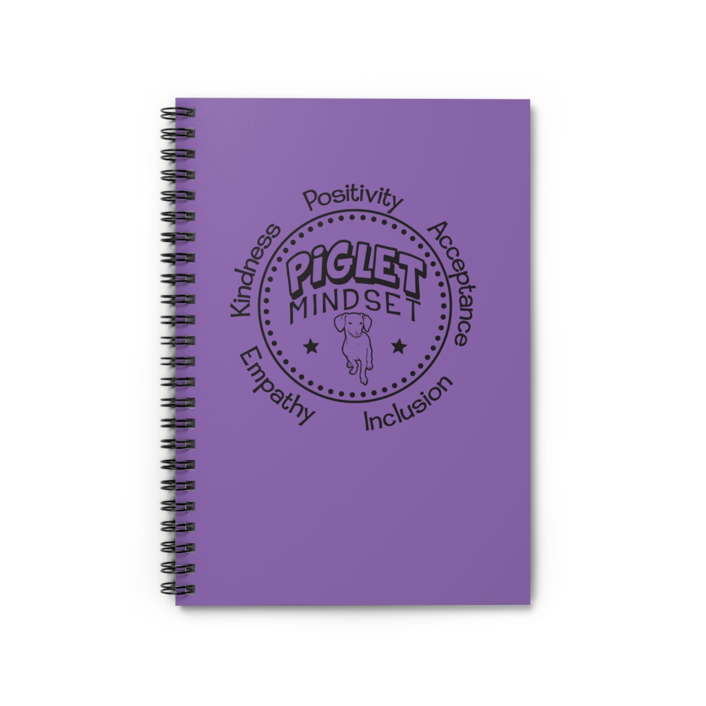 Purple Piglet Mindset Retro Spiral Notebook - Ruled Line