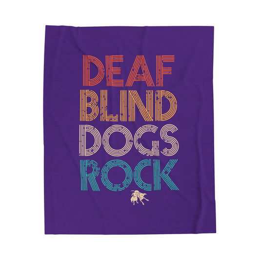 Deaf Blind Dogs Rock Plush Blanket | Perfect Gift for Dog Lovers | Cozy Home Decor | Animal Rescue Fundraiser