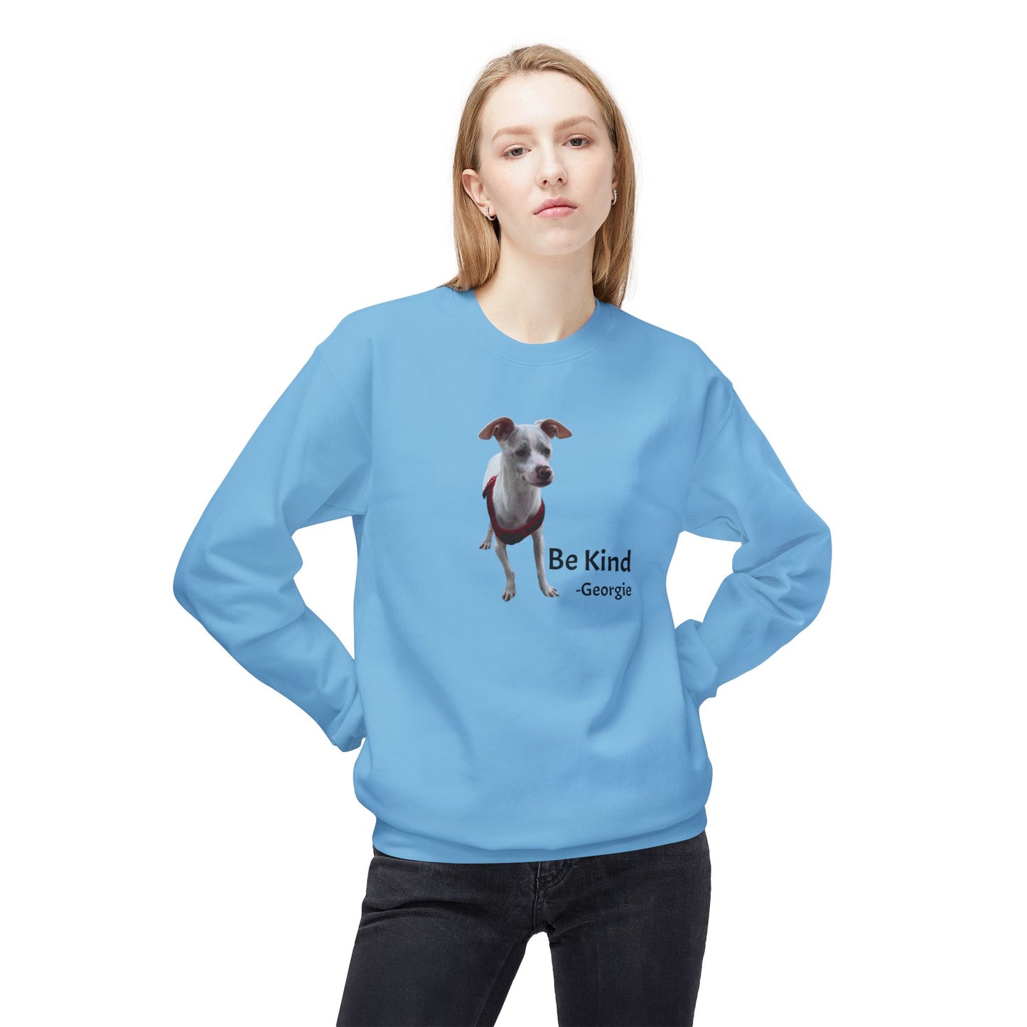 Georgie Be Kind Unisex Midweight Softstyle Fleece Crewneck Sweatshirt