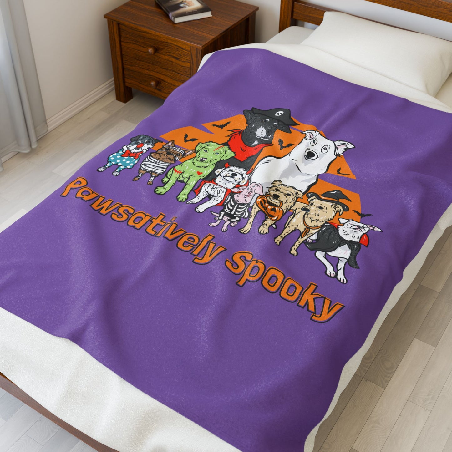 Piglet and Georgie's Happy Halloween Club Plush Blanket | Perfect Gift for Dog Lovers | Cozy Home Decor | Animal Rescue Fundraiser