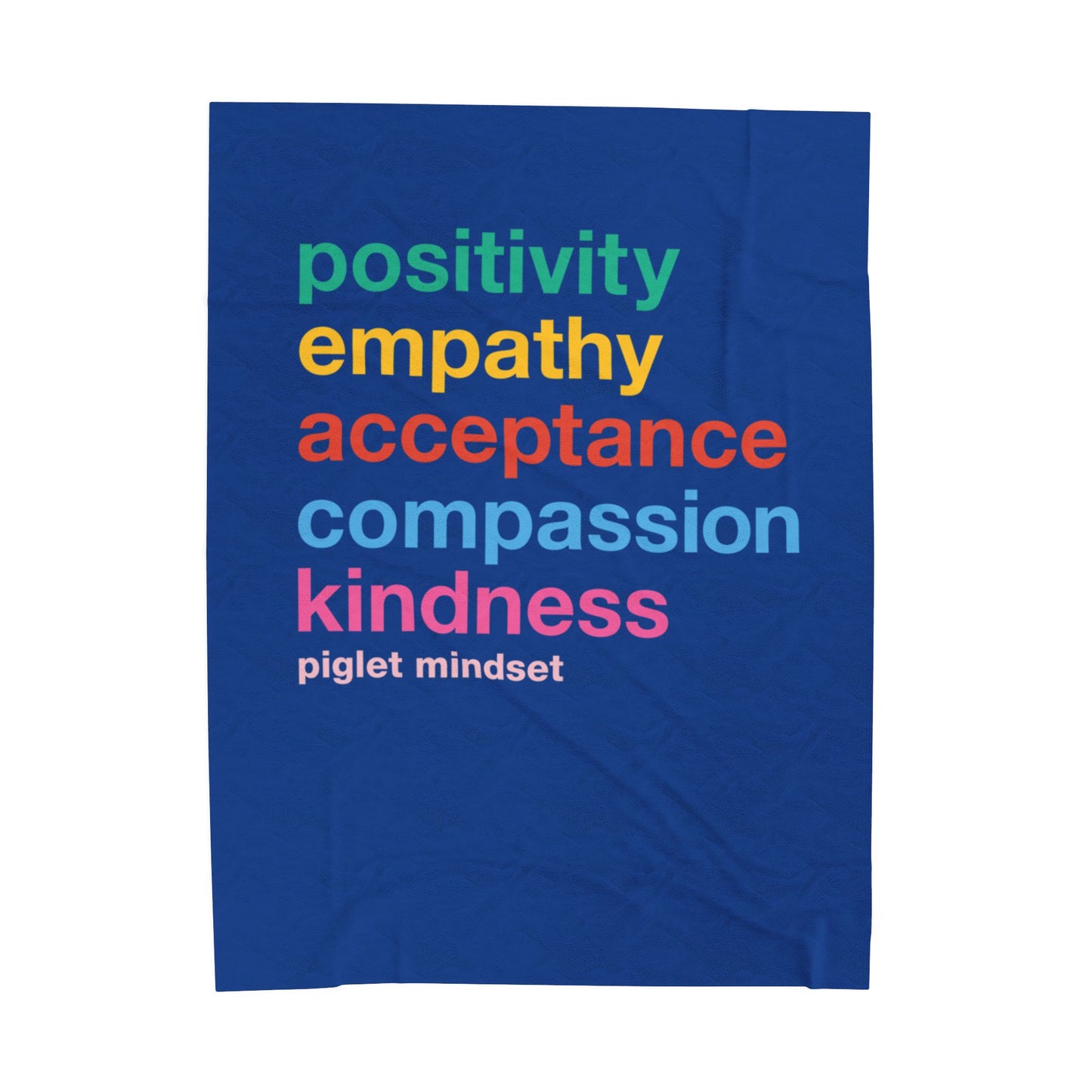 Piglet Mindset Colorful Words Plush Blanket | Perfect Gift for Dog Lovers | Cozy Home Decor | Animal Rescue Fundraiser