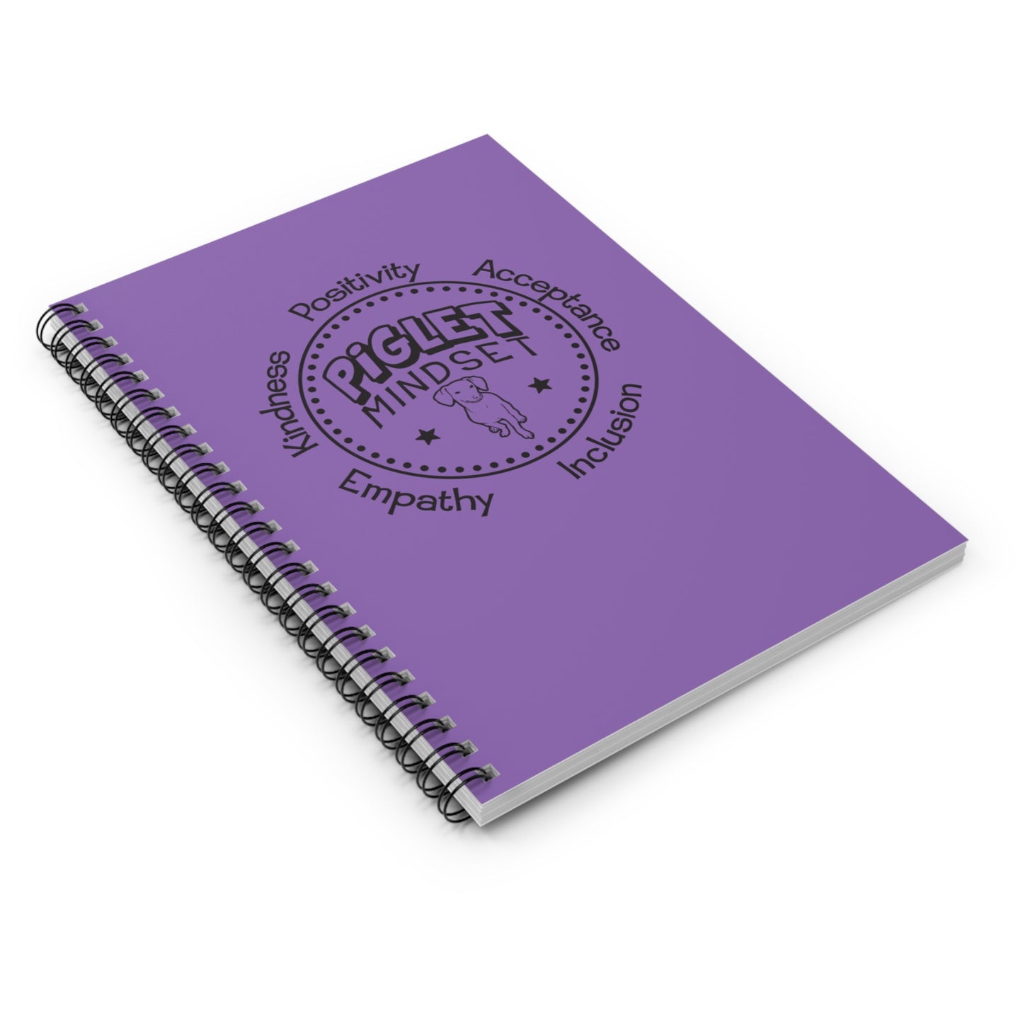 Purple Piglet Mindset Retro Spiral Notebook - Ruled Line