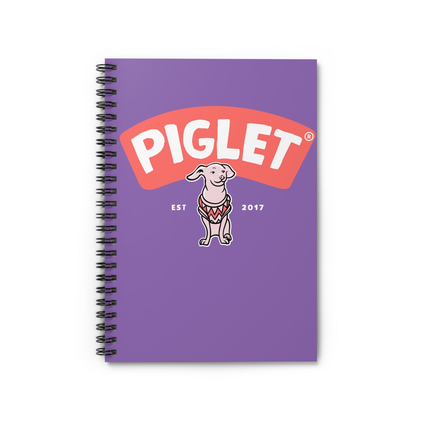 Purple Piglet Spiral Notebook - Ruled Line