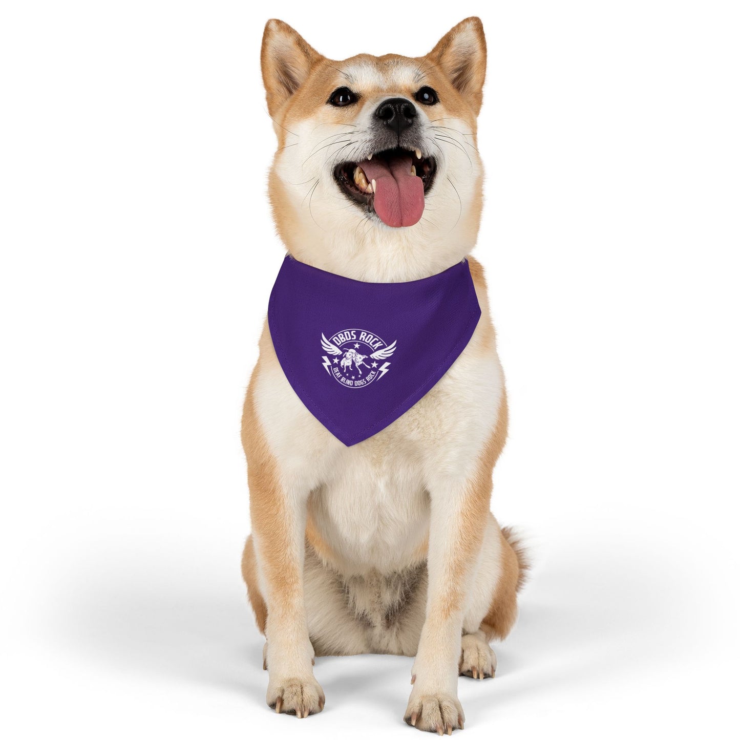 Purple DBDR (Deaf Blind Dogs Rock) Bandana Collar - Stylish Dog Accessory for Celebrations, Holidays & Everyday Wear
