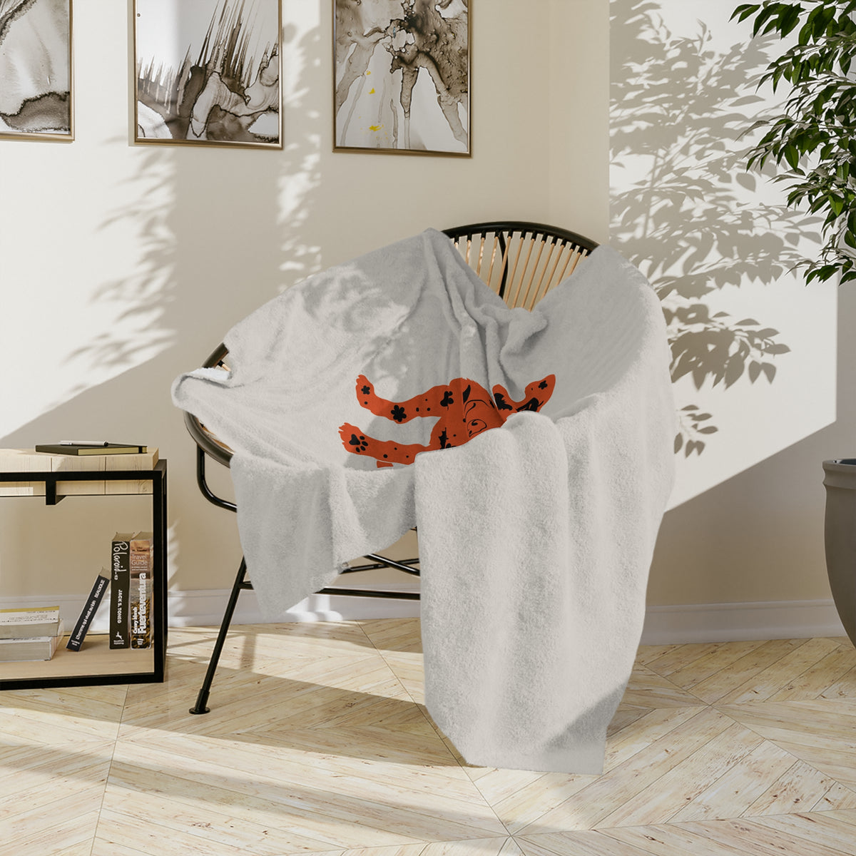 Piglet Halloween Blanket — “Orange is the new Pink” Velveteen Throw