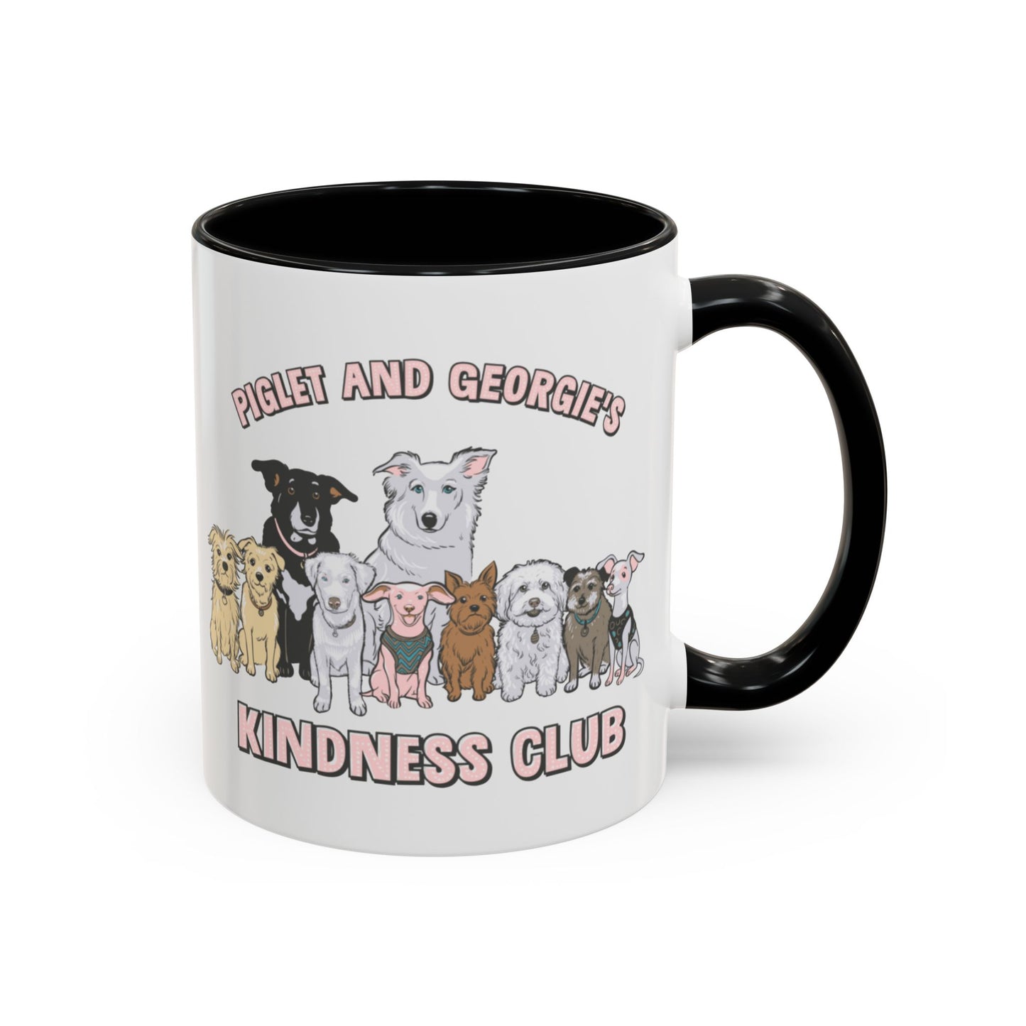 Piglet and Georgie's Kindness Club Accent Coffee Mug (11, 15oz)