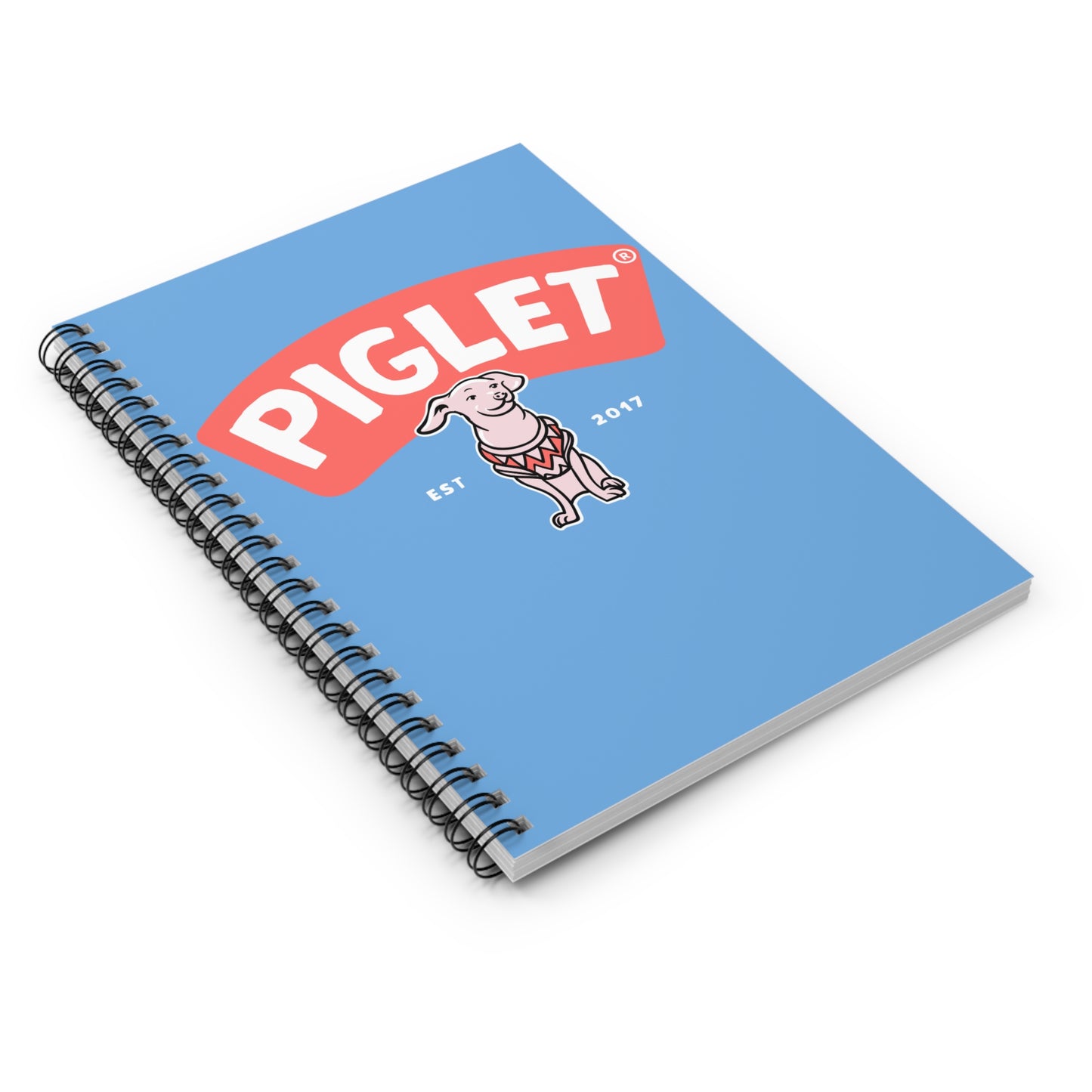 Blue Piglet Spiral Notebook - Ruled Line