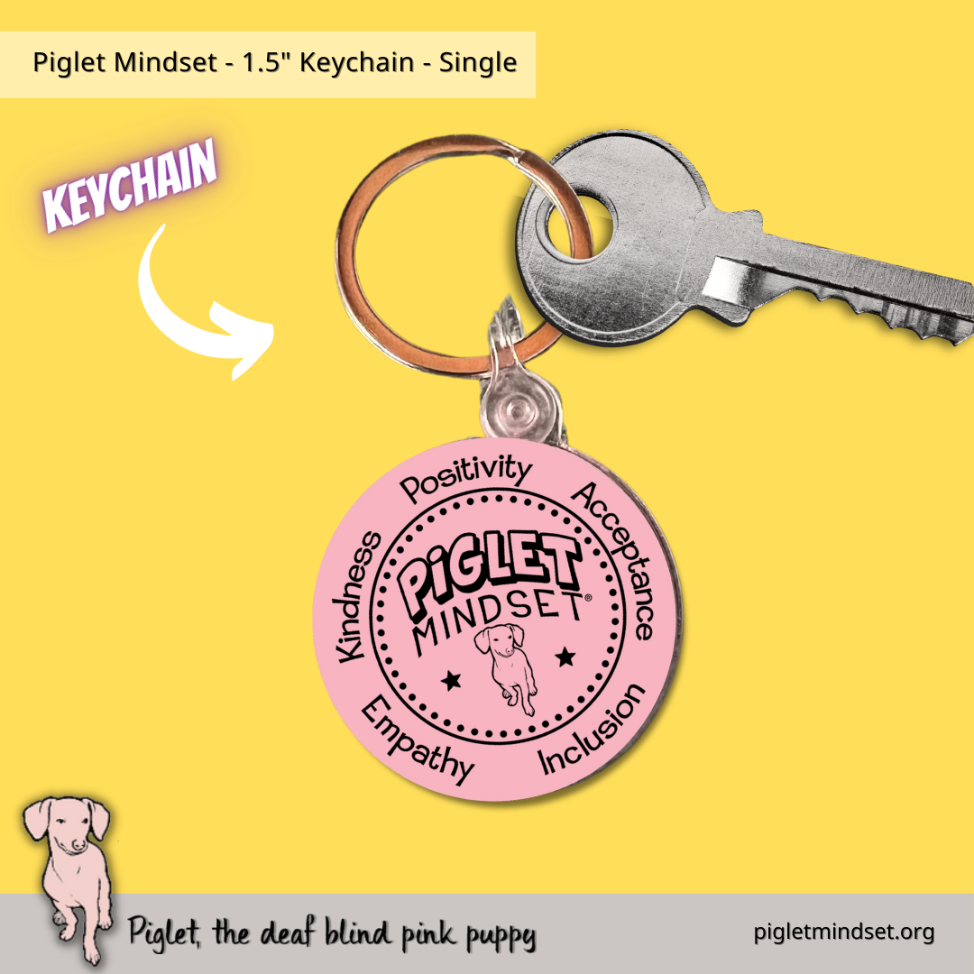 Piglet Mindset 1.5 inch keychain single