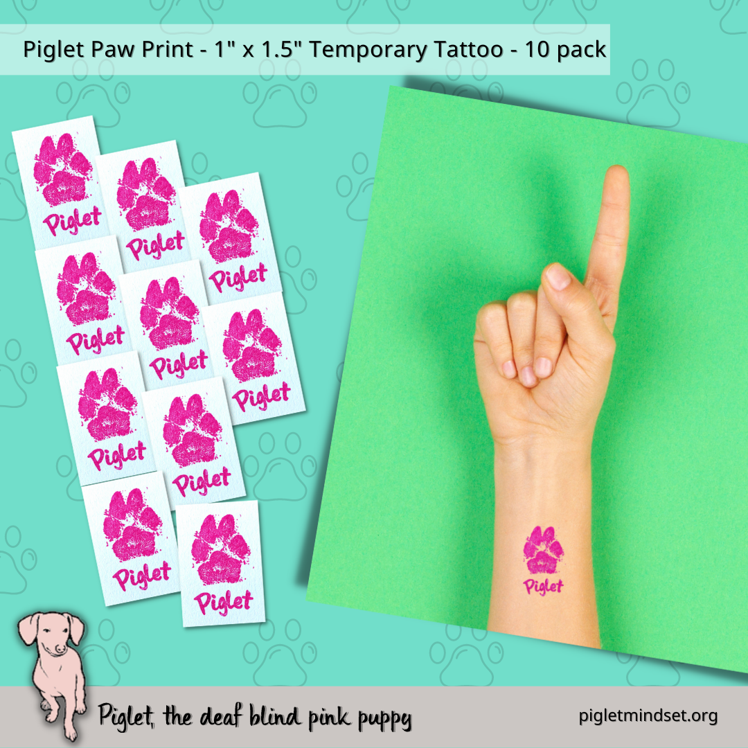 Piglet Paw Print Temporary Tattoo 10 Pack