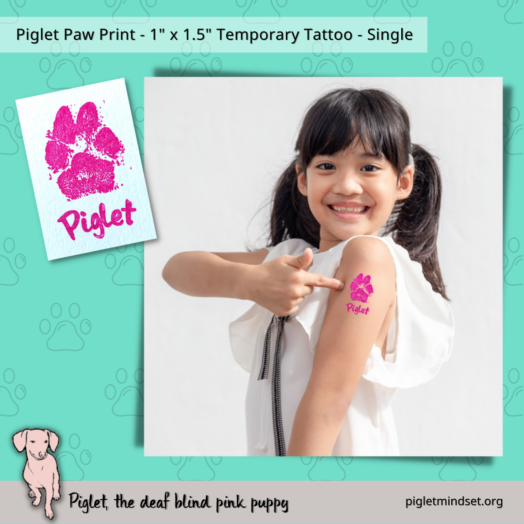 Piglet Paw Print Temporary Tattoo Single