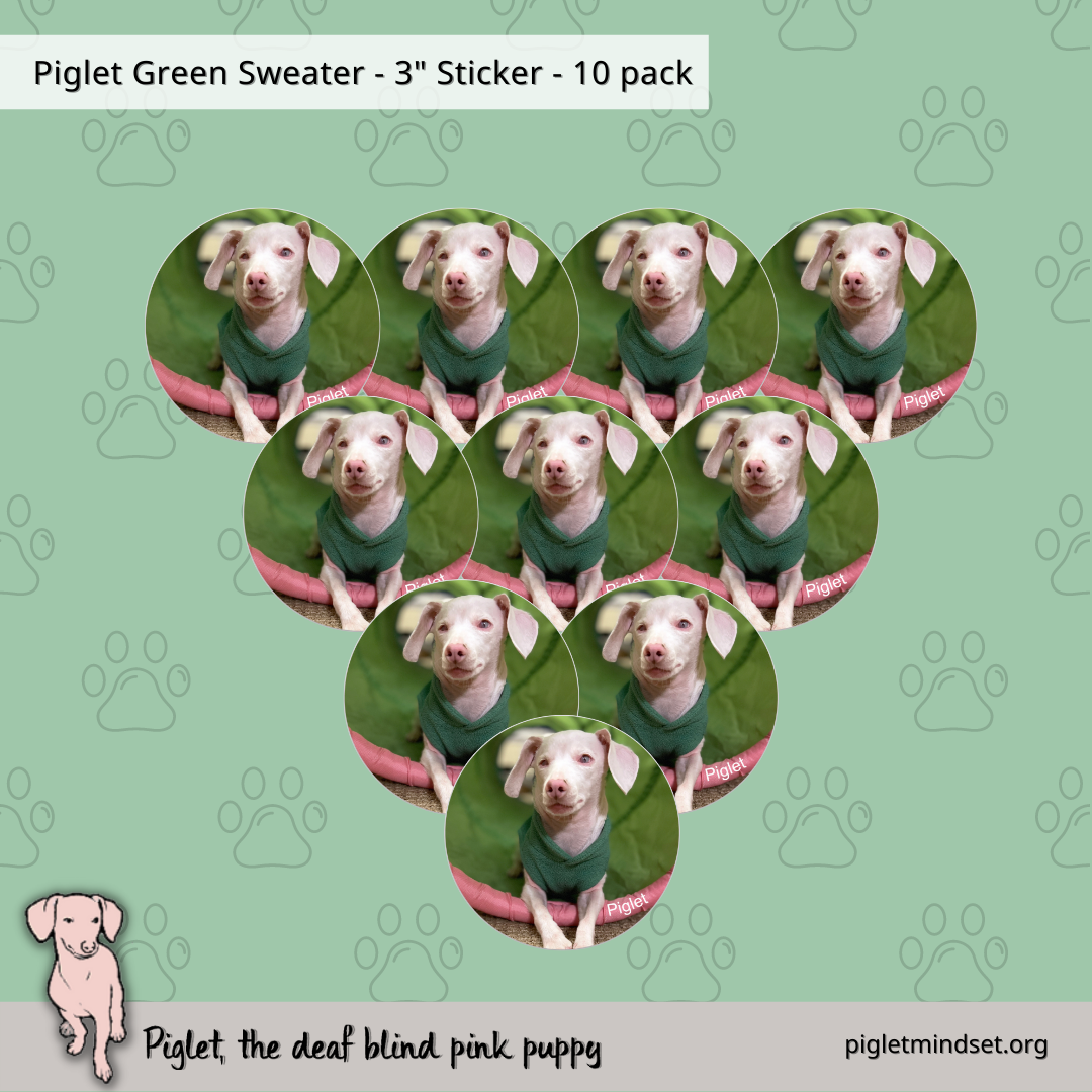Piglet in a Green Sweater sticker 10 pack