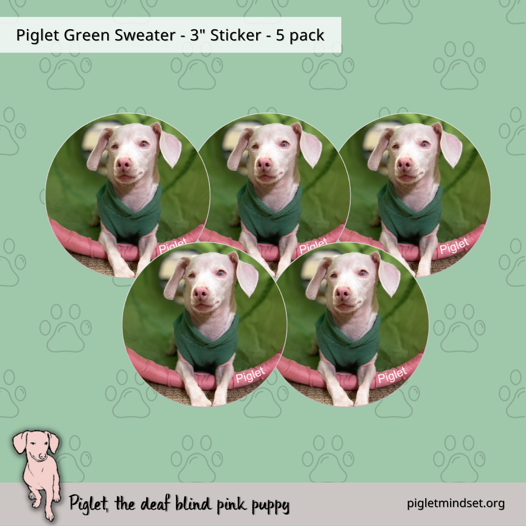 Piglet in a Green Sweater sticker 5 pack
